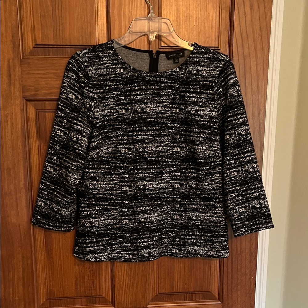 Lord & Taylor Monochrome Knit Top